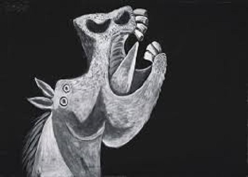 Pablo Picasso'nun Guernica tablosu için çizdiği karakalem eskizleri