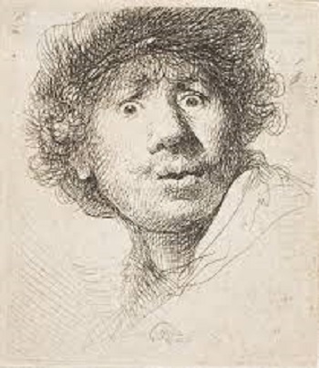 Rembrandt van Rijn'in karakalem portre etüdü ve chiaroscuro ışık-gölge tekniği - Kuş Adam Sanat